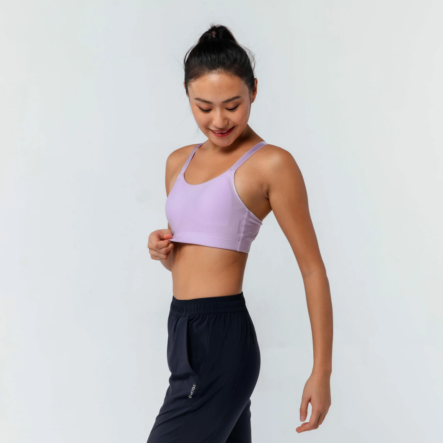 DOMYOS 100 Women's Cardio Fitness Sports Bra BLACK 2 DOMYOS 100 Women's Cardio Fitness Sports Bra BLACK - Image 2