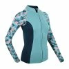 SUBEA Women's Long Sleeve Neoprene Thermal Top 500 turquoise CN Turquoise green/Dark petrol blue/Desert rose