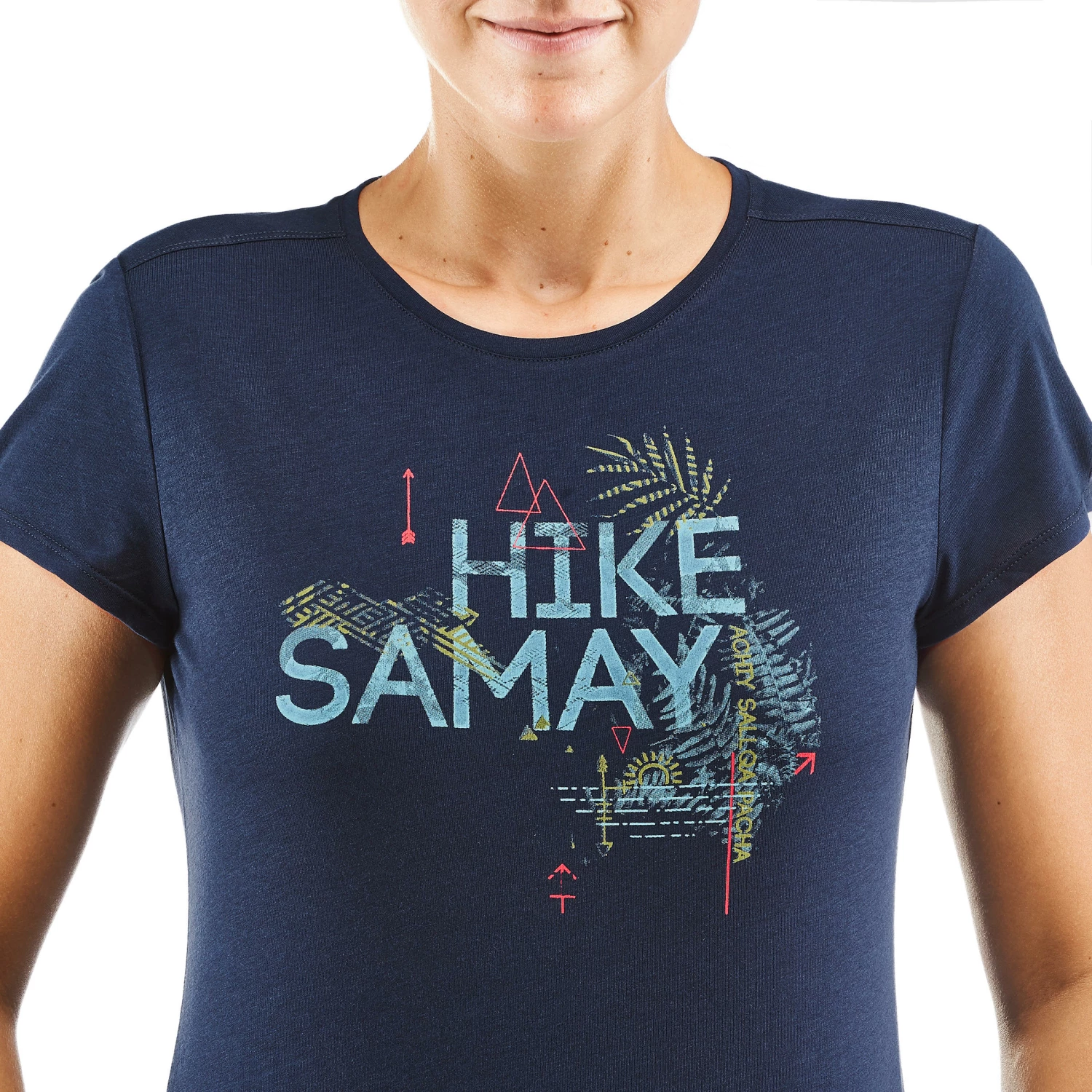 QUECHUA Women's Hiking T-shirt Navy blue/DARK BLUE 5 QUECHUA Women's Hiking T-shirt Navy blue/DARK BLUE - Image 5