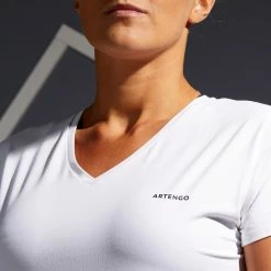 ARTENGO Soft 500 Women's Tennis T-Shirt Snow white -Women Sports Elegant Store kc46bb5d09030add3f4207230389c7830