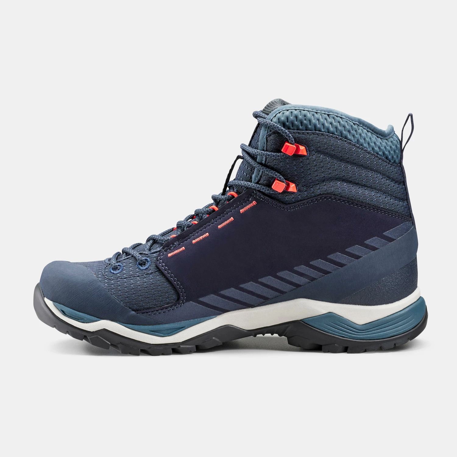 QUECHUA WATERPROOF MOUNTAIN HIKING SHOES DARK BLUE/Coral red 2 QUECHUA WATERPROOF MOUNTAIN HIKING SHOES DARK BLUE/Coral red - Image 2
