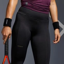 ARTENGO Women's Tennis Cropped Bottoms Dry 900 BLACK 14 ARTENGO Women's Tennis Cropped Bottoms Dry 900 BLACK -Women Sports Elegant Store kc745958d2406e58ffa60d2d39ae149f0