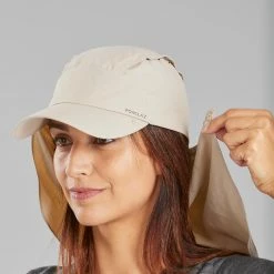 FORCLAZ Anti-UV Cap Trek 900 with Removable Neck Protection Linen -Women Sports Elegant Store kc7c74542908bb33fccda0964d130d218