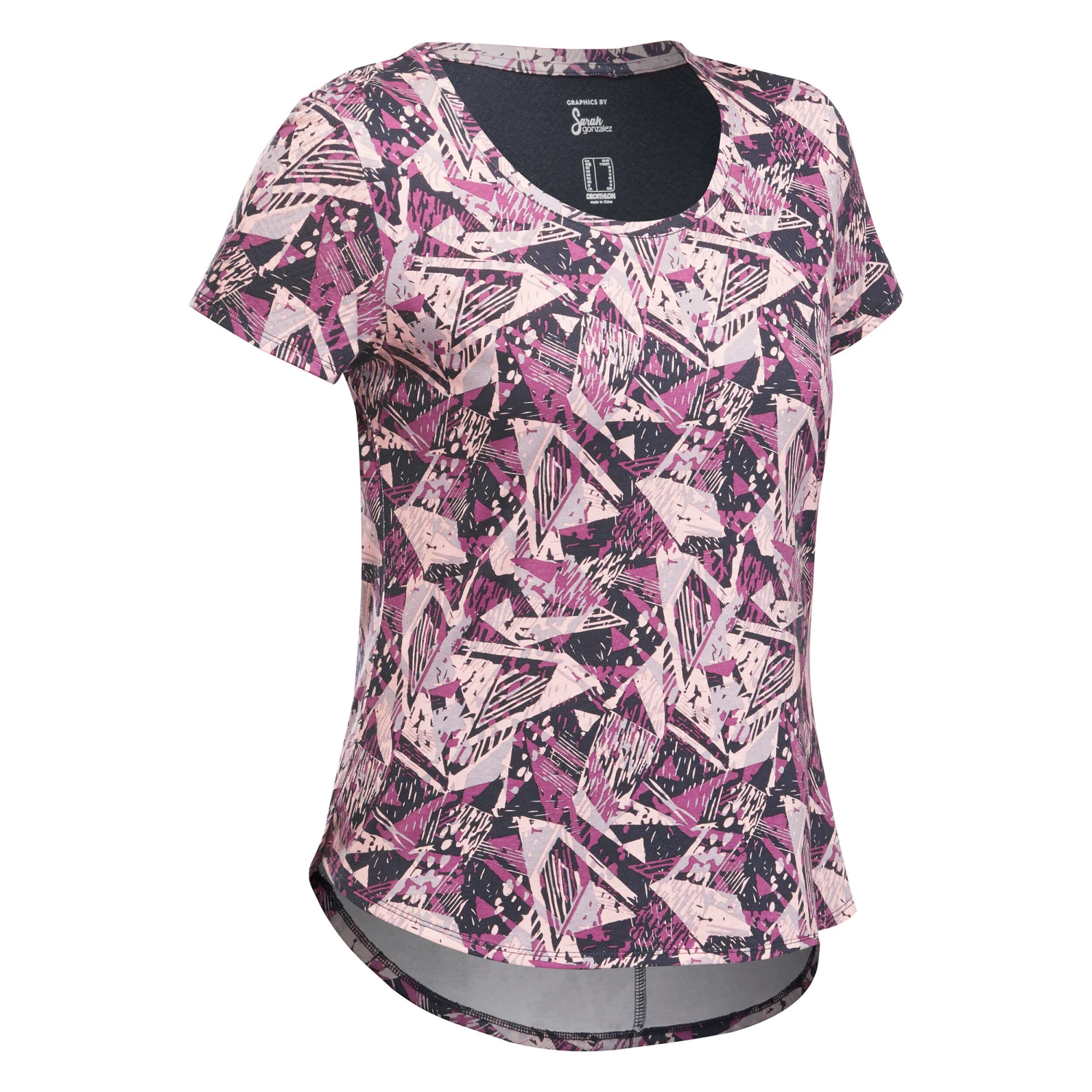 QUECHUA Women's Country Walking T-shirt GREY 2 QUECHUA Women's Country Walking T-shirt GREY - Image 2