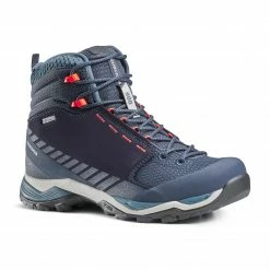 QUECHUA WATERPROOF MOUNTAIN HIKING SHOES DARK BLUE/Coral red