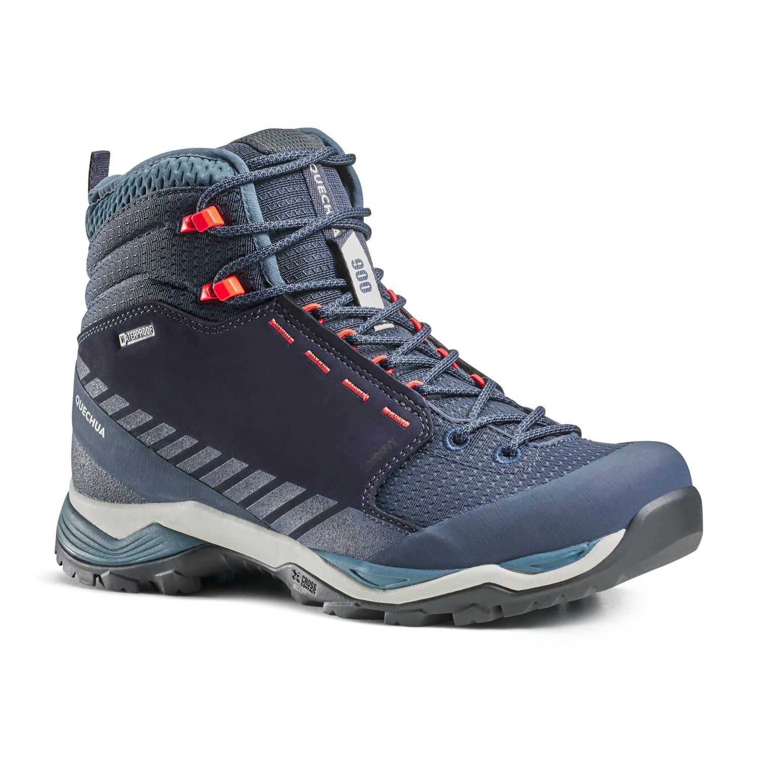 QUECHUA WATERPROOF MOUNTAIN HIKING SHOES DARK BLUE/Coral red 1 QUECHUA WATERPROOF MOUNTAIN HIKING SHOES DARK BLUE/Coral red