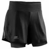 KALENJI RUN DRY + WOMEN'S SHORTS BUILT-IN TIGHT SHORTS - BLACK BLACK/BLACK