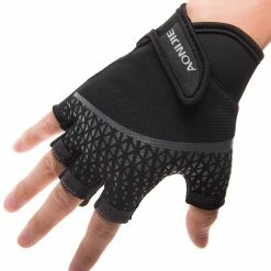 AONIJIE M-52 Sports Gloves Breathable Damping Half Finger Anti-slip Cycling Camping BLACK -Women Sports Elegant Store kcd20a5f8cb73ad94f66c600de478210b