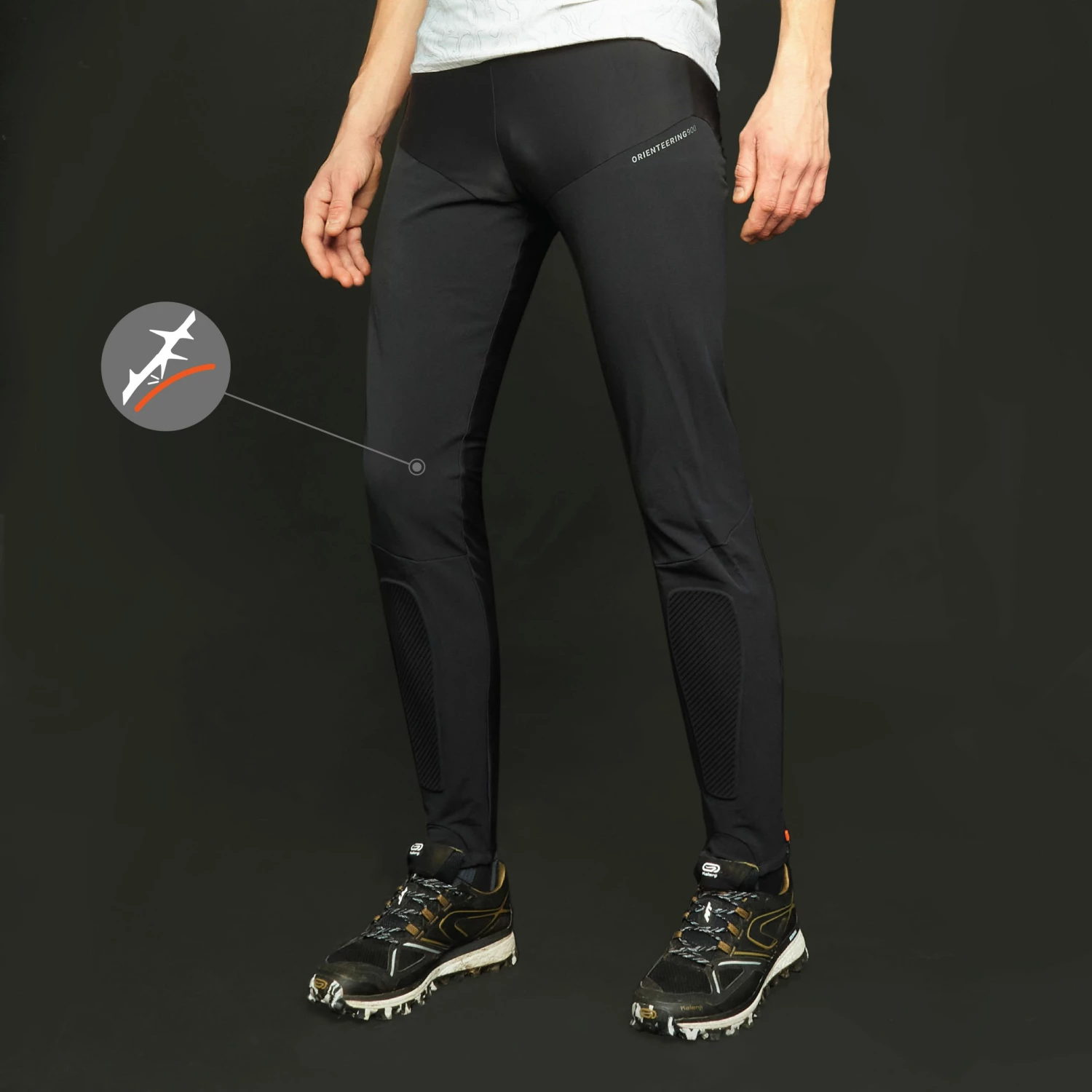 GEONAUTE PROTECTIVE AND RESISTANT 900 LONG RUNNING TIGHTS FOR ORIENTEERING BLACK 2 GEONAUTE PROTECTIVE AND RESISTANT 900 LONG RUNNING TIGHTS FOR ORIENTEERING BLACK - Image 2