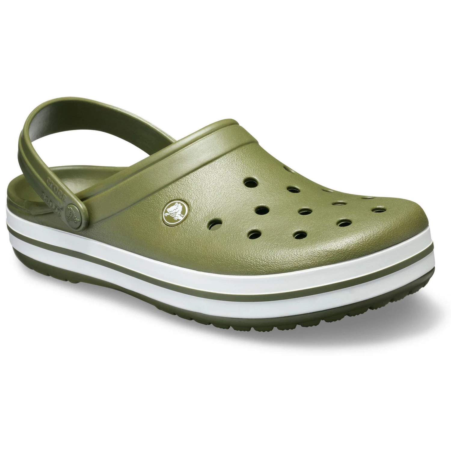 CROCS Crocband Clog (Unisex) Army Green/White Green grey 1 CROCS Crocband Clog (Unisex) Army Green/White Green grey