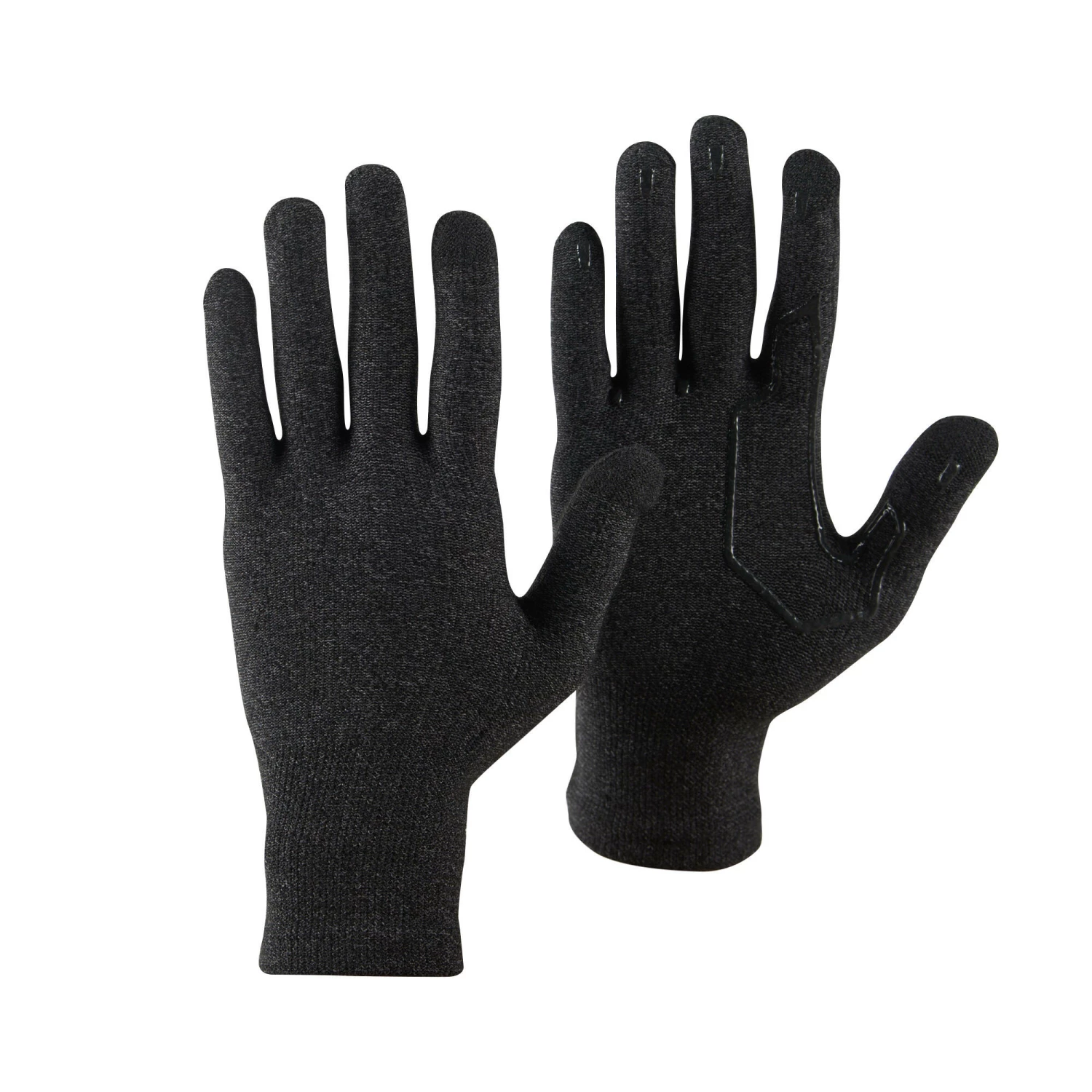 FORCLAZ Unisex Mountain Trekking Touchscreen-Compatible Liner Gloves Trek 500 BLACK/Charcoal grey/BLACK 1 FORCLAZ Unisex Mountain Trekking Touchscreen-Compatible Liner Gloves Trek 500 BLACK/Charcoal grey/BLACK