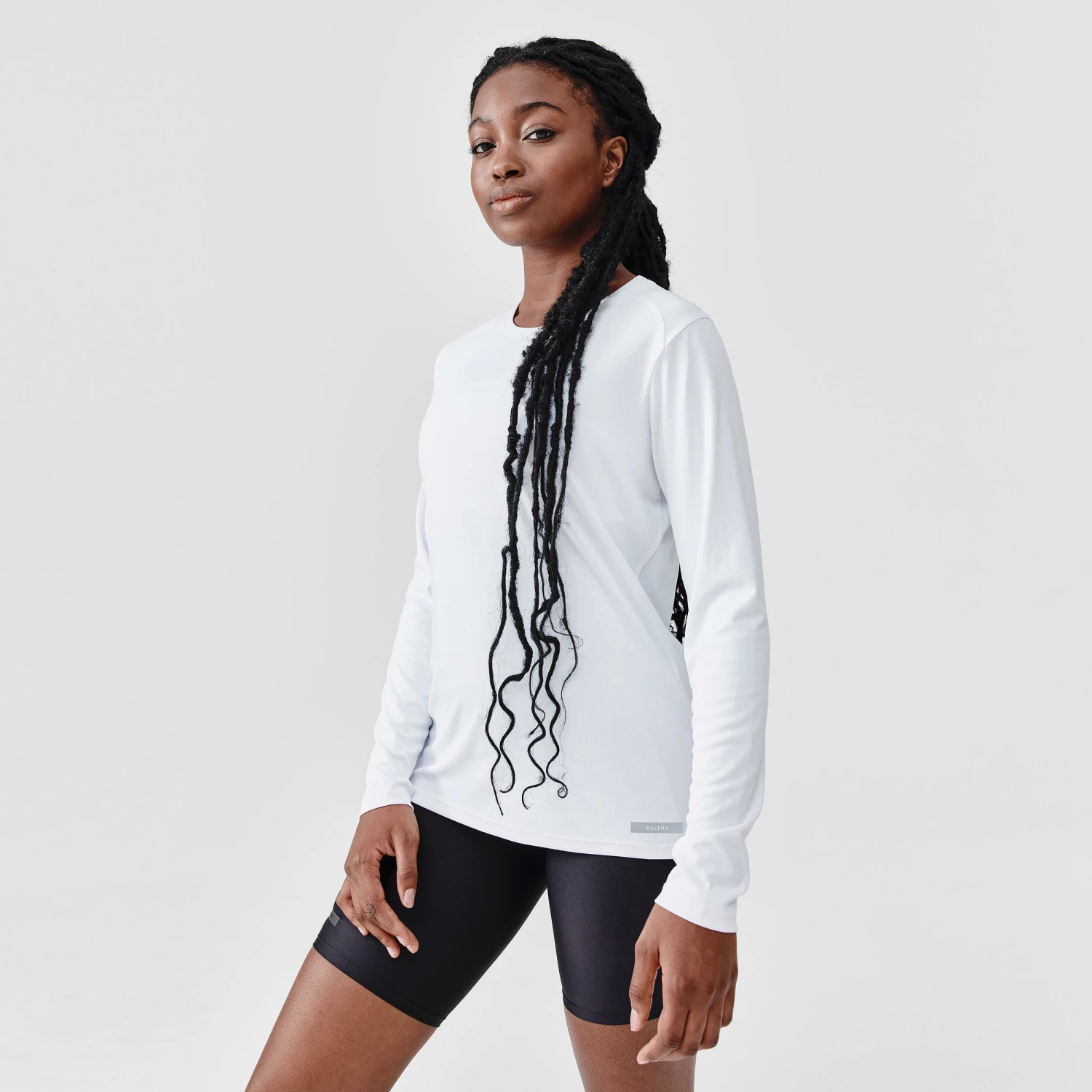 KALENJI Women's Running Long-Sleeved T-Shirt Run Sun Protect BLACK 2 KALENJI Women's Running Long-Sleeved T-Shirt Run Sun Protect BLACK - Image 2