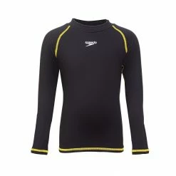 SPEEDO ESSENTIAL JUNIOR (AGED 4-12) LONG SLEEVE THERMAL RASHGUARD BLACK