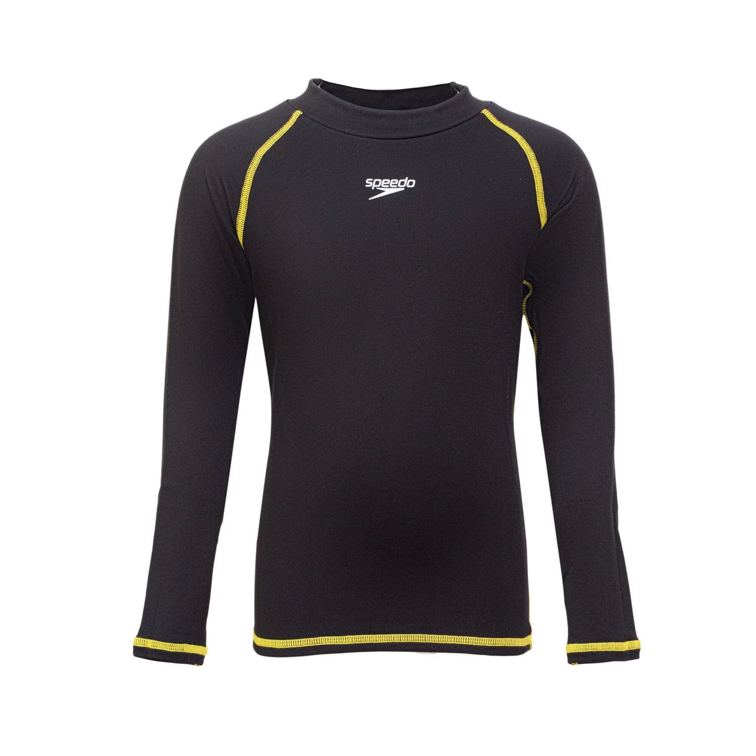 SPEEDO ESSENTIAL JUNIOR (AGED 4-12) LONG SLEEVE THERMAL RASHGUARD BLACK 1 SPEEDO ESSENTIAL JUNIOR (AGED 4-12) LONG SLEEVE THERMAL RASHGUARD BLACK