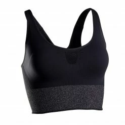 KIMJALY Seamless Long Dynamic Yoga Sports Bra BLACK