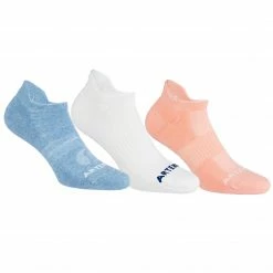 ARTENGO Low Tennis Socks RS 160 Tri-Pack Orange/Snow white/Iris blue -Women Sports Elegant Store kdbb233dbfe1a6e4a9f60496a3640da52