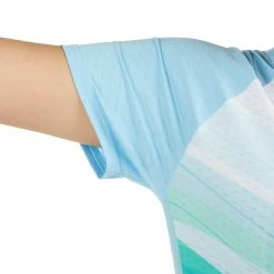 PERFLY T-SHIRT 560 W WHITE GREEN BLUE Snow white/Light sky blue -Women Sports Elegant Store ke114450df999531ce2664149037eeda7