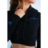 METANOIA THE LABEL Feel Casual Quoted Hoodies BLACK/Ice blue