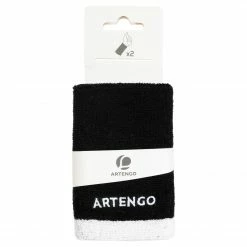ARTENGO TP 100 XL Tennis Wristband BLACK/Snow white -Women Sports Elegant Store ke84c0e893d3461993f27d5b1fdb84a73