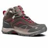 QUECHUA WATERPROOF MOUNTAIN HIKING SHOES Mouse grey/PURPLE