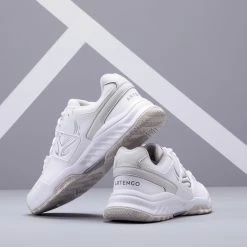 ARTENGO Women's Tennis Shoes TS 160 Snow white/Lunar grey -Women Sports Elegant Store kece6a1787af5e438bab96fa69bea625d