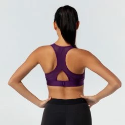 DOMYOS Women's Fitness Cardio Training Sports Bra 500 Eggplant 14 DOMYOS Women's Fitness Cardio Training Sports Bra 500 Eggplant -Women Sports Elegant Store kf098bc5594c6cf8ee75c92109e271ff8
