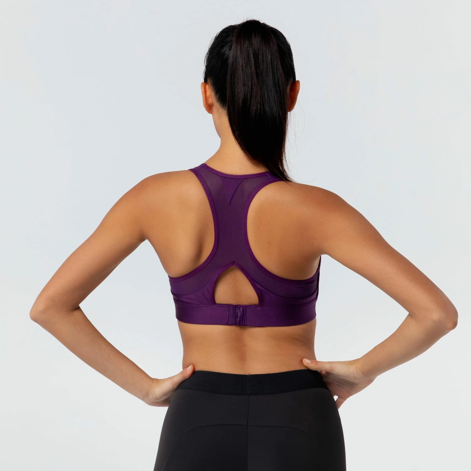 DOMYOS Women's Fitness Cardio Training Sports Bra 500 Eggplant 6 DOMYOS Women's Fitness Cardio Training Sports Bra 500 Eggplant - Image 6