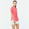 DOMYOS Close-Fitting Fitness T-Shirt PINK