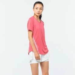 DOMYOS Close-Fitting Fitness T-Shirt PINK