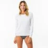 OLAIAN WATER T-SHIRT anti-UV surf women's Long sleeve white Snow white