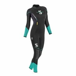Women Sports Elegant Store 31 SCUBAPRO SPORT STEAMER WOMEN 3MM WETSUIT BLACK/Caribbean blue