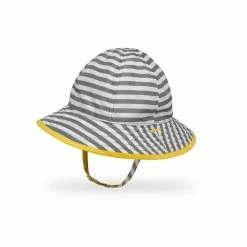 SUNDAY AFTERNOONS UPF50+ Infant SunSkipper Bucket Quarry Stripe/Lemon 6-12m GREY